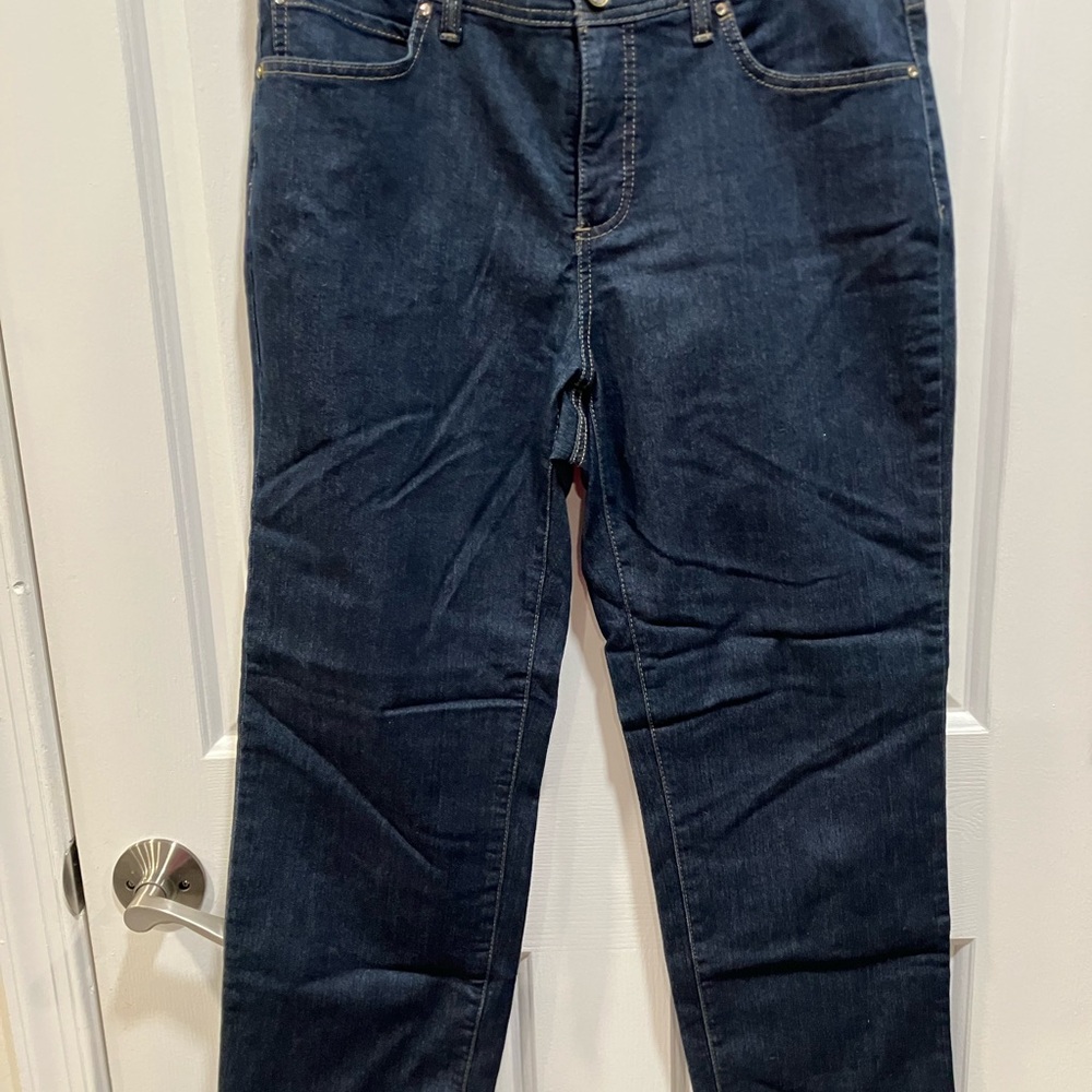 JM Collection Dark Blue Straight Leg Jeans